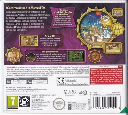 Professor Layton and the Miracle Mask - Nintendo 3DS (A Grade) (Genbrug)